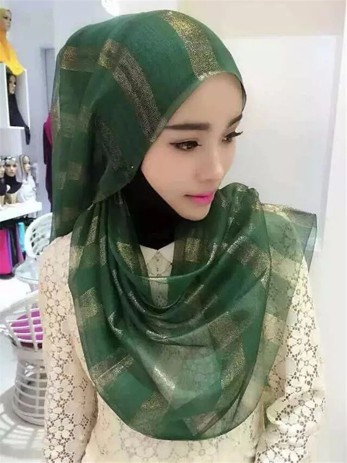 2016 Beautiful Hat Scarf Strap Pattern Hijab Muslim Turban 