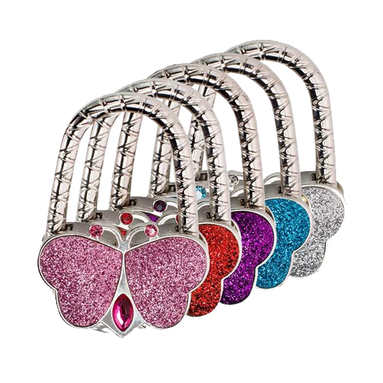 2017 wholesale cheap orange bag hanger hook zinc alloy bag holder custom logo metal bag hanger