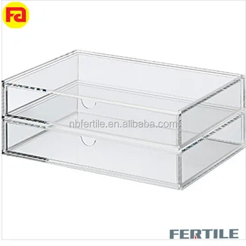 Zcc 1009 Clear Acrylic 2 Drawers Plastic Makeup Organizer For
