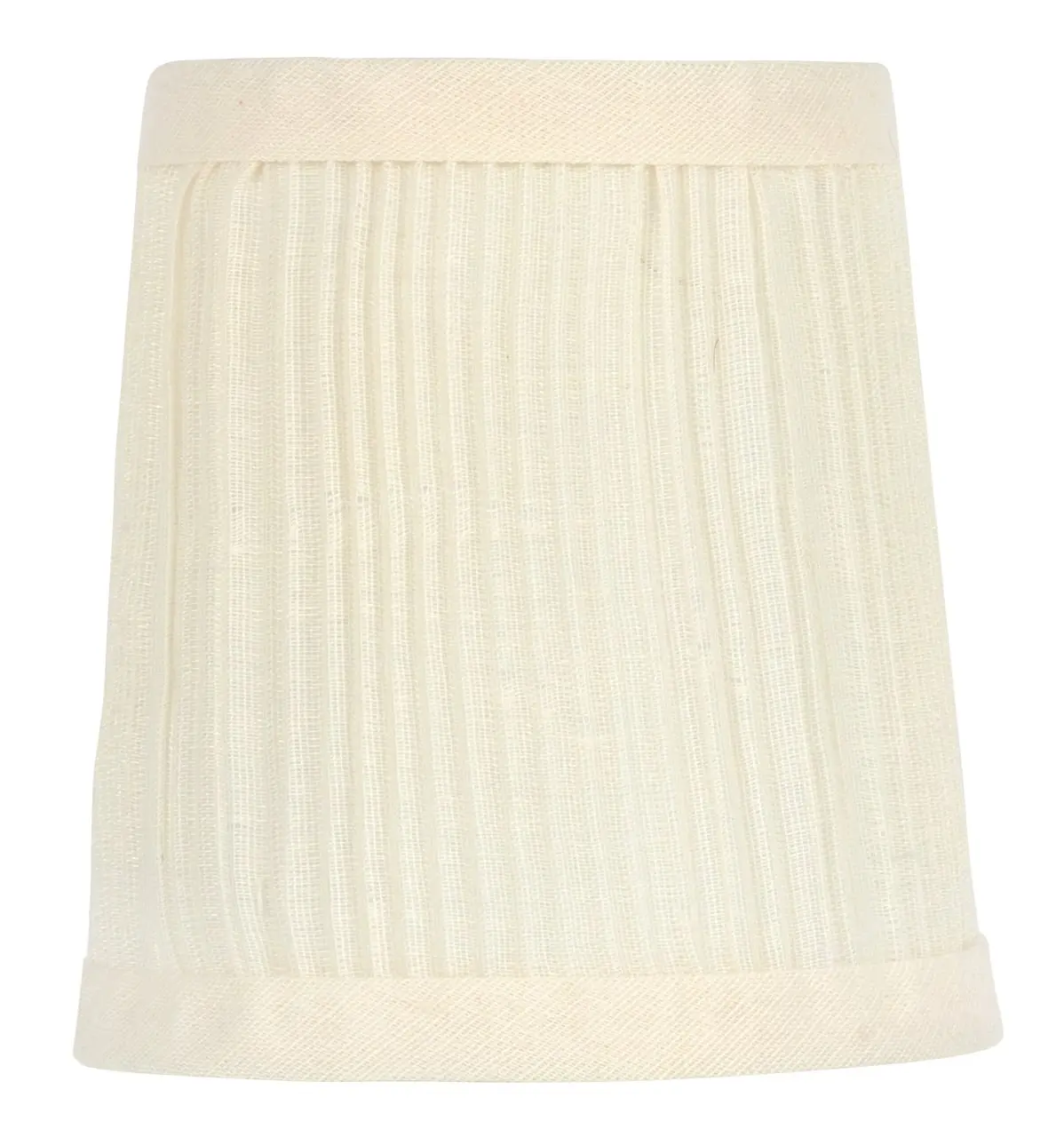 Upgradelights 4 Inch Clip On Mushroom Pleated Drum Chandelier Lamp Shade in Eggshell Silk 3x4x4