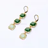 Long Women's Jewelry Square gems Stud Earring