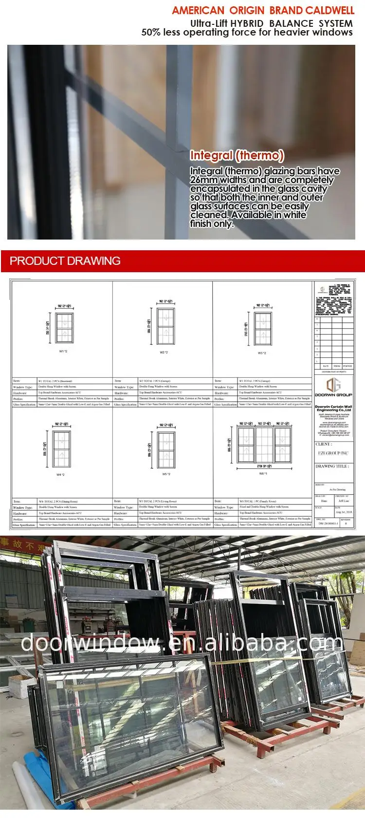 Chinese factory double hung window installation cost glass replacement drawing