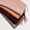 IMF Solid Color 100 Pure Cashmere Woven Scarf Tassel Women Cashmere Muffler