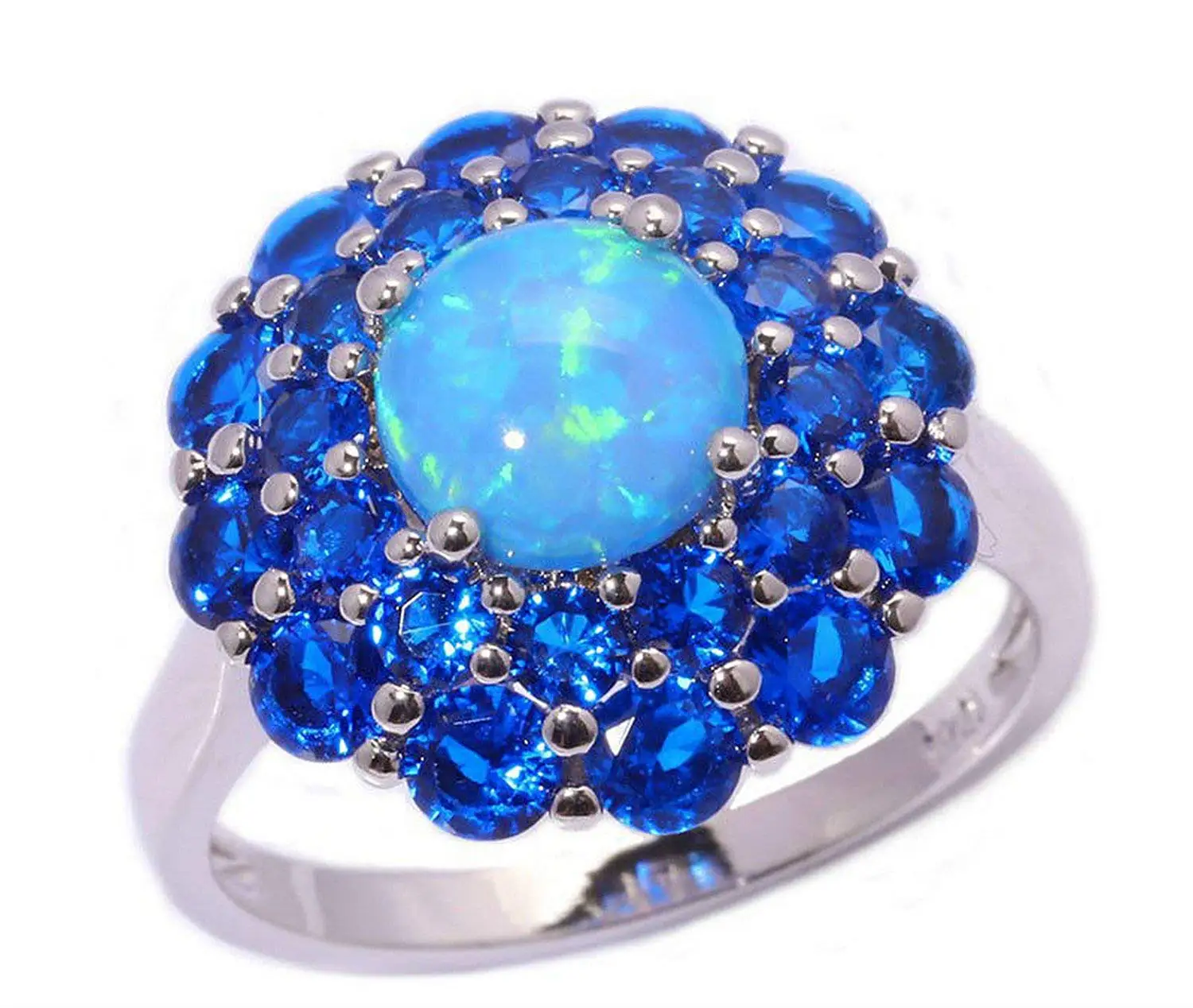 Gemmart Created White Opal Mytic Zirconia cubic zirconia engagement rings