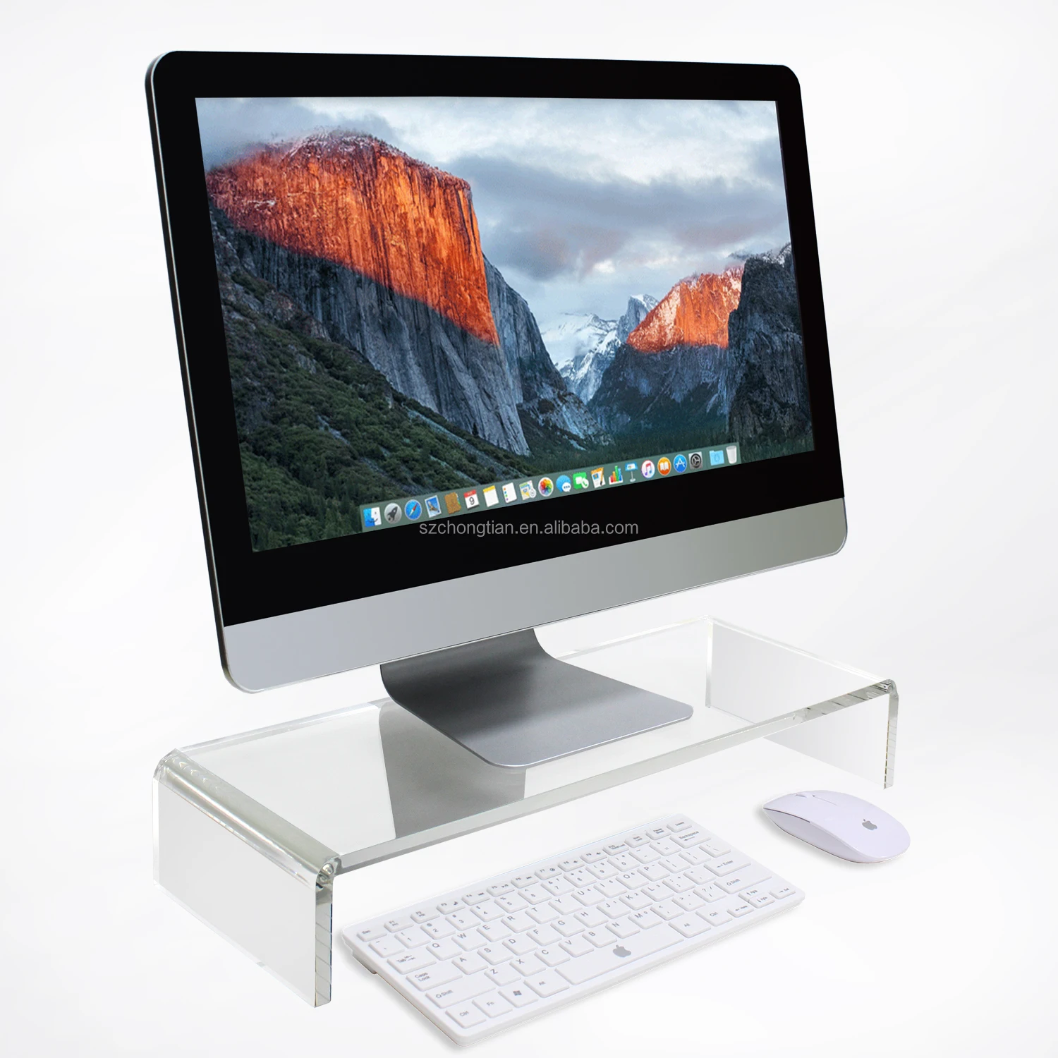 20 Inch Clear Acrylic Monitor Standriser Desktop Computer Stand