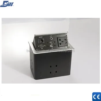European Power Aluminum Desk Plug Socket For Audiovisual System