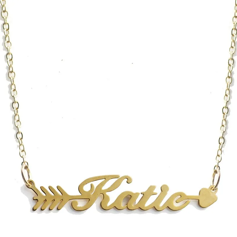 Katie Name Necklace Gold Color Stainless Steel Personalized Custom ...