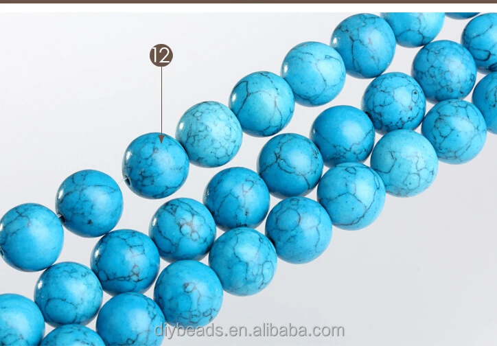 12mm natural blue turquoise beads gemstone round loose beads