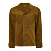 Tan Fringed Suede Men Classic Fit Jacket