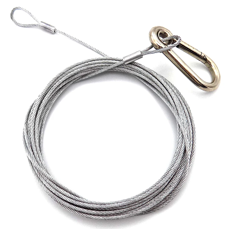 High Quality Stainless Steel Wire Rope With A Fixed Carabiner And A