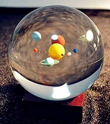 Buy Solar System Crystal Ball 80mm With 3d Laser Engraved