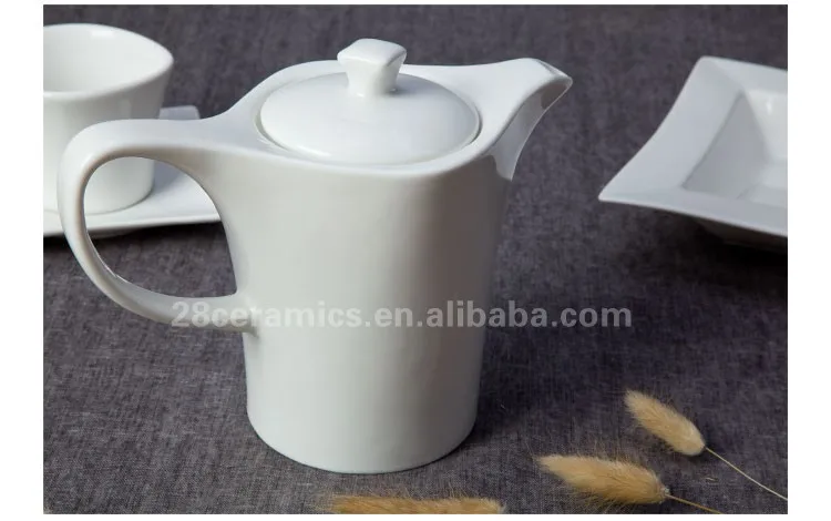 Wholesale western-style restaurant crockery white wedding classic coffee/tea set fine ceramic tableware