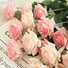 ins real touch rose artificial flower preserved bride hand tied bouquet home and wedding decoration
