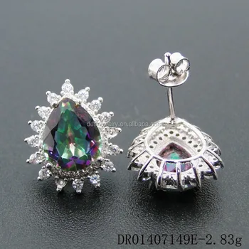 Hot Sale Sliver Stud Earring,Fashion Sliver Earring With Cz Stone For