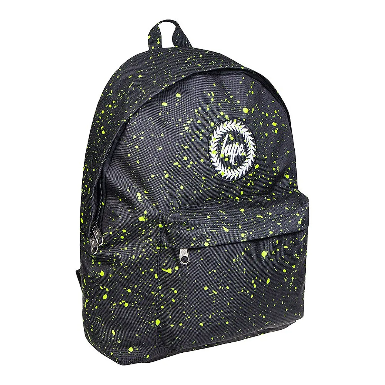 hype black with white speckle backpack