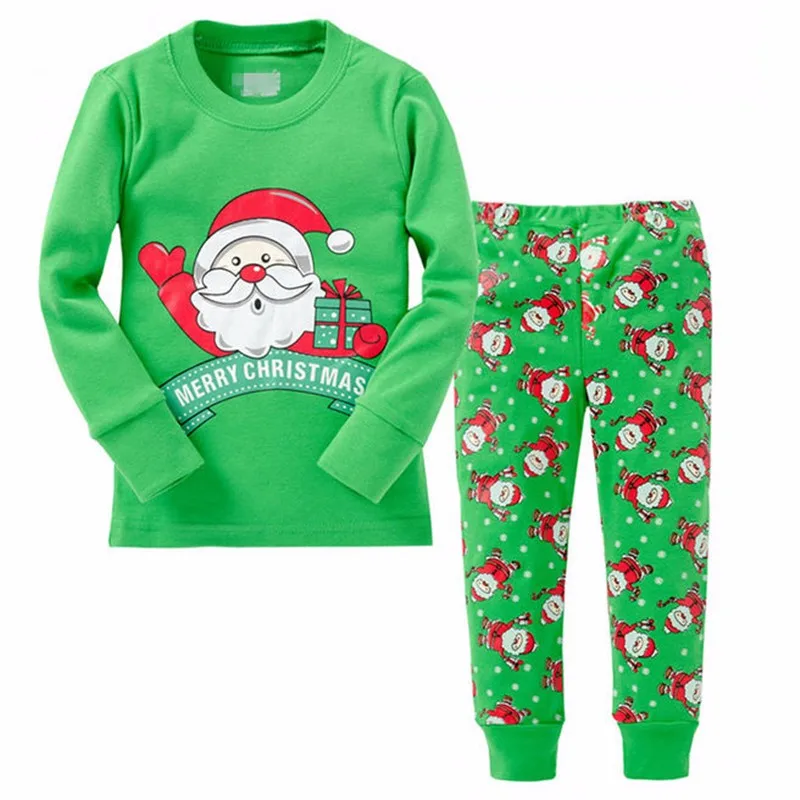 2017 Wholesale Kids Red Green Striped Christmas Pajamas Family Matching ...