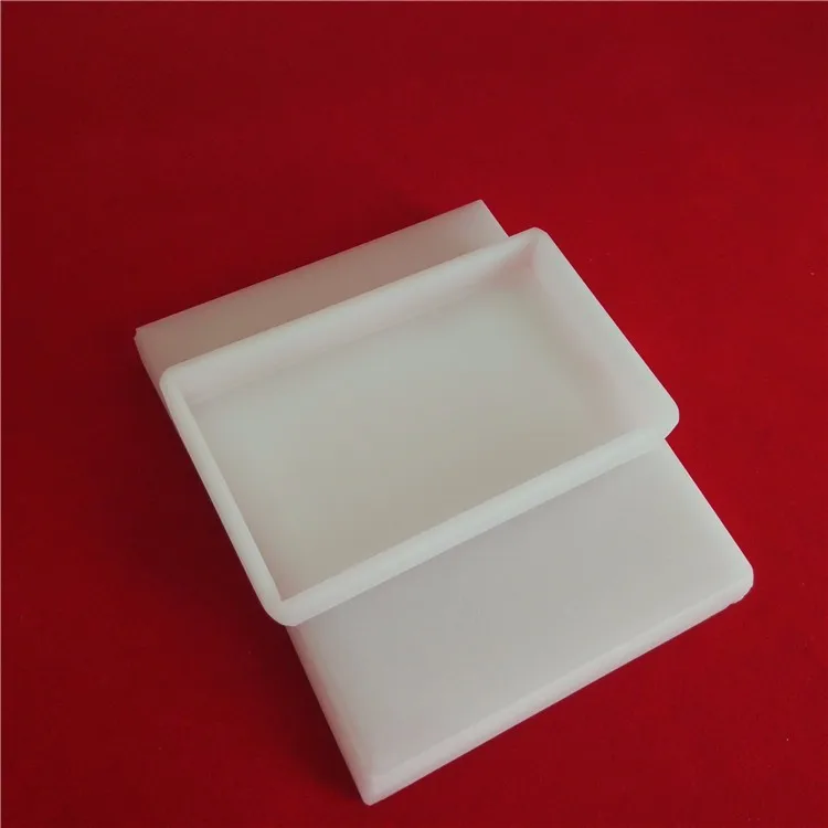 不透明方形石英容器方形熔融玻璃培养皿长方形硅胶容器