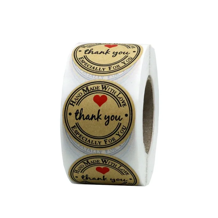 Wholesale Thank You Custom Stickers Printing Round Adhesive Label - Buy ...