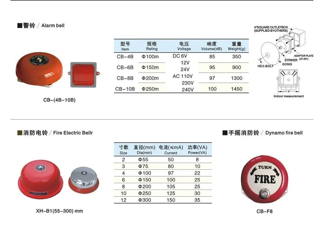 Out Door Use Fire Alarm Bell Waterproof - Buy Fire Alame Bell,Alarm ...