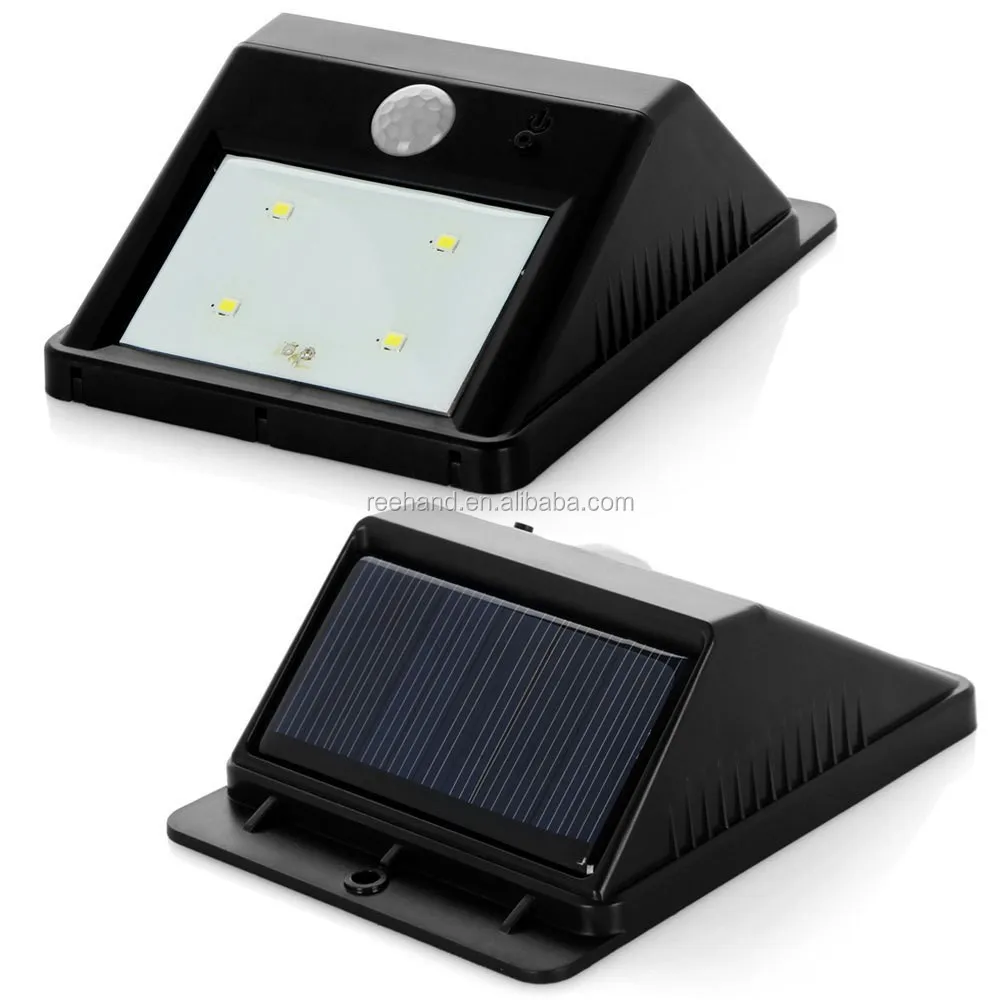 Zonne-energie licht bewegingssensor wandlamp buiten tuin 4 leds ... Zonne-energie licht bewegingssensor wandlamp buiten tuin 4 leds ...