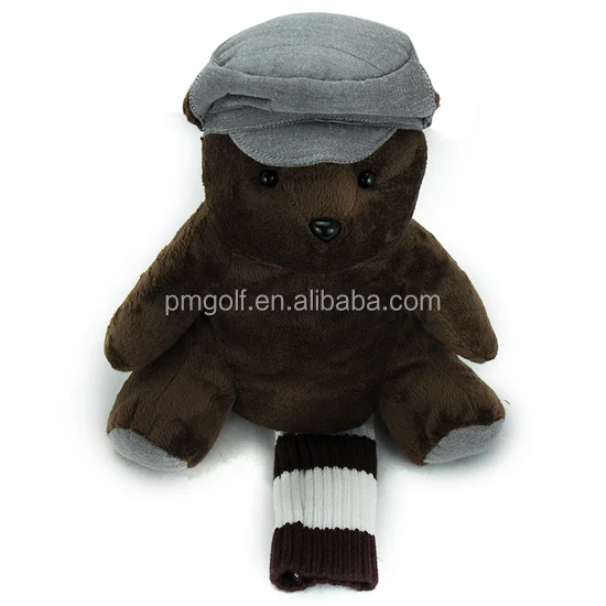 Hot! So Cute Bear Golf Driver Head Cover Cotton Cloth Driver Cover Soft
