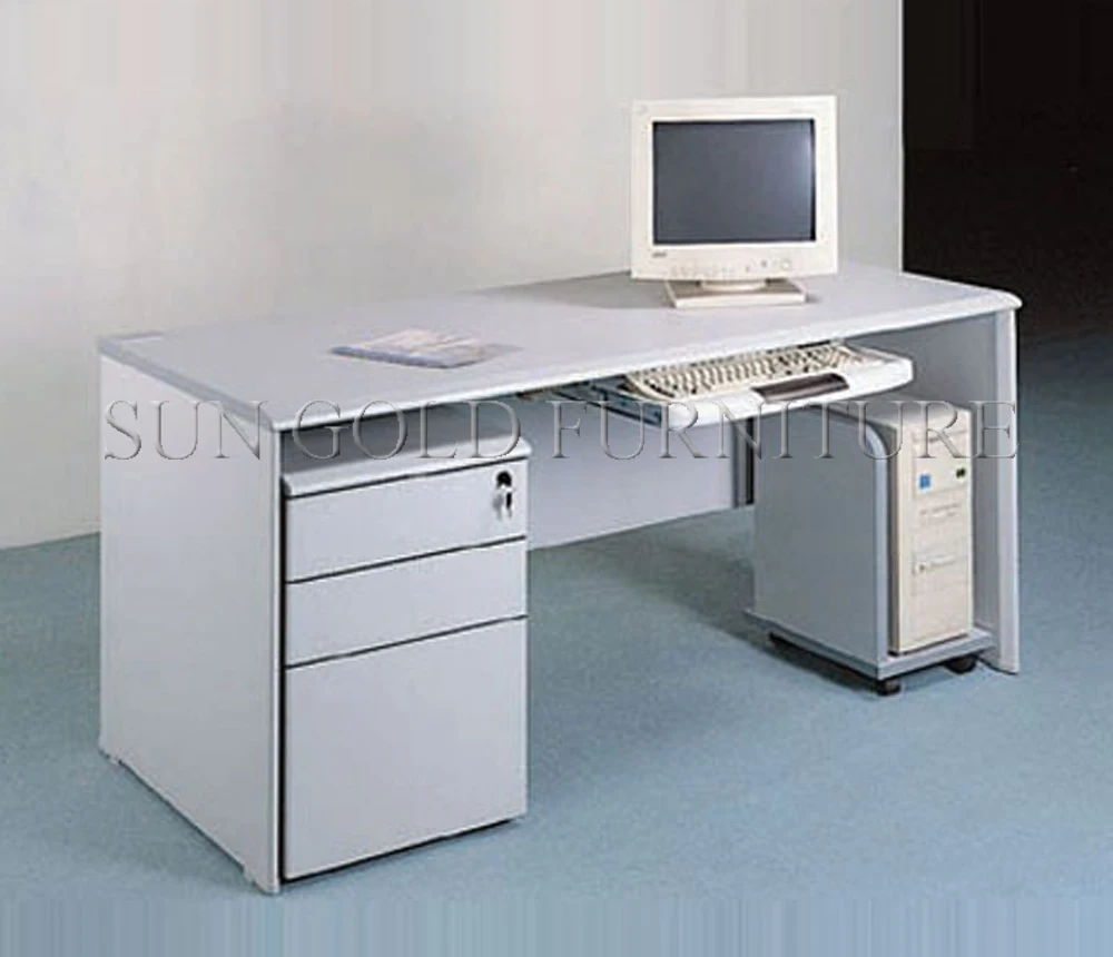 white used computer desk with drawer study table furniture(SZCDT027