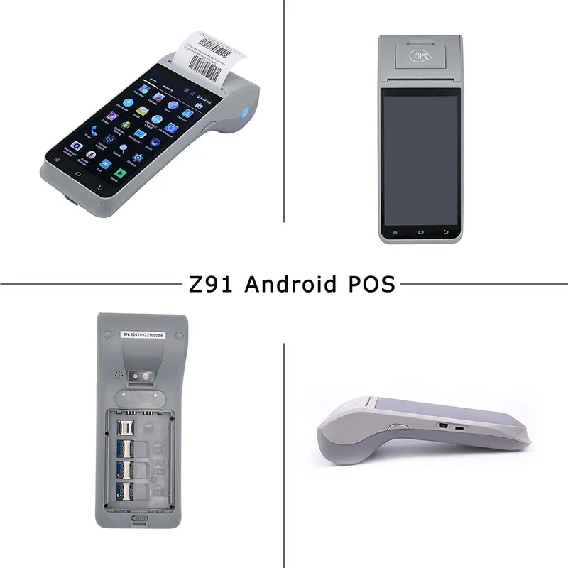 Máy Vé Đậu Xe Máy In Cầm Tay 4G Di Động Z91 Android 9.0 POS Có Máy In Đầu Đọc Thẻ Nfc
