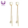 AIDAILA New Arrival No Ear Hole Ear Clip Earrings Dangling Pearl Clip-on Earrings
