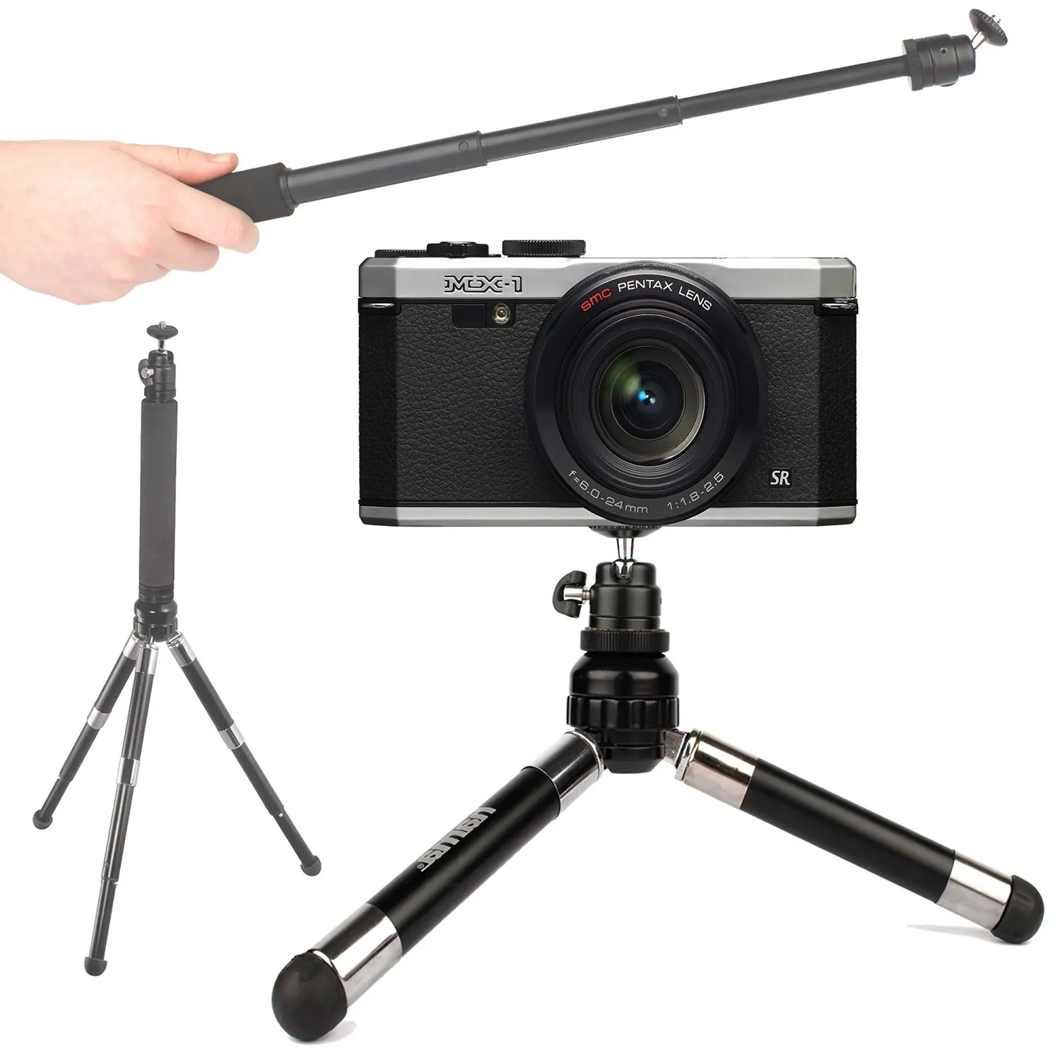 Compatible with Canon LEGRIA HF R506 /& LEGRIA HF R56 DURAGADGET Lightweight Telescopic 2-in-1 Tripod//Monopod