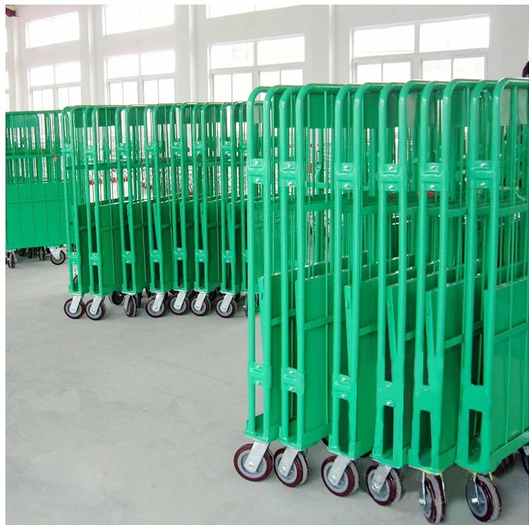 Transportation Trolley Foldable Material Handling Warehouse Roller Wire