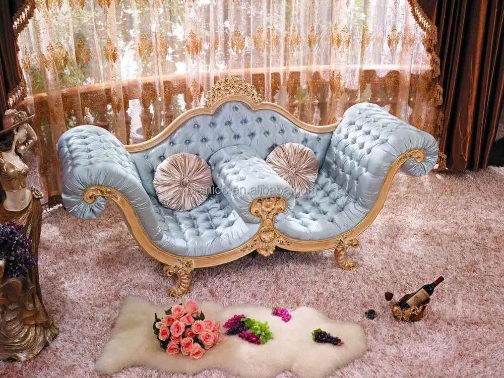 French Elegant Style Wooden Living Room Chaise Lounge Antique French Elegant Style Wooden Living Room Chaise Lounge Antique Purple Fabric Carving Reclining Chair