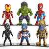 Endgame Anime Action Figures Mini 6 Pack Super heroes super Hero Series Set Figures with Bases, PVC Figure Doll