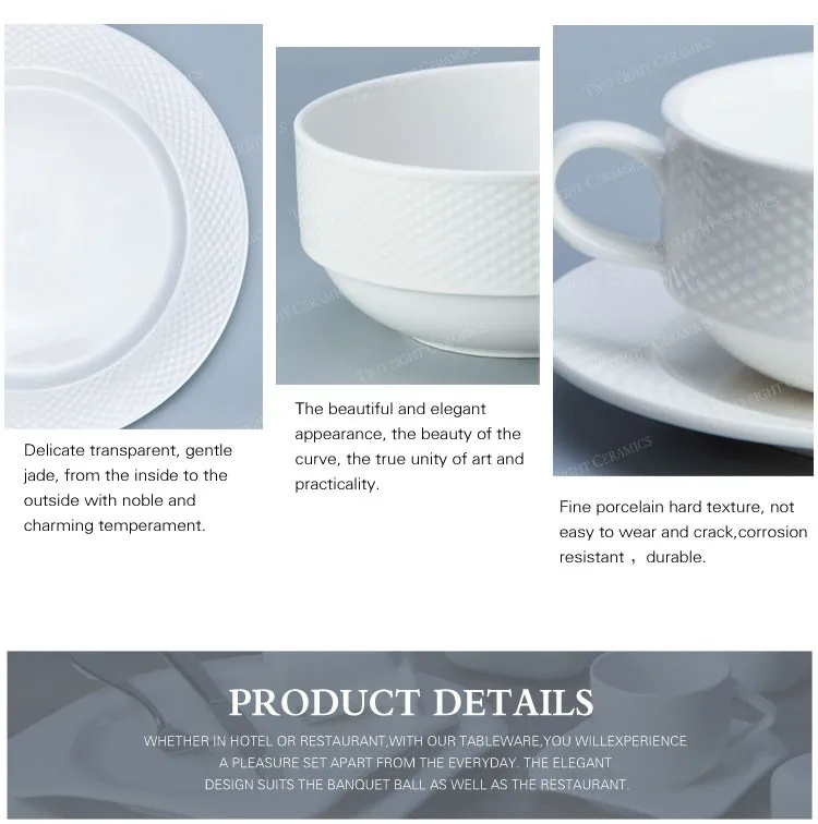 Wedding Catering White Plate Customize Tableware,  Commercial Customize Restaurant Party Tableware, Dinnerware Oem<