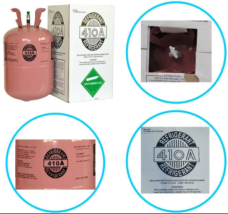 99.99% high purity refrigerant gas r410 price for sale