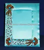 Blue Color Hand Embroidery Decorative Picture Frame