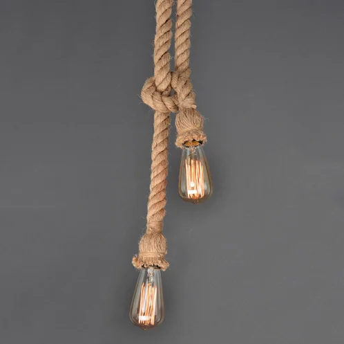 Antique Hamp Rope DIY Ceiling Lamp Light Pendant Lighting Edison Bulb Cafe Bar