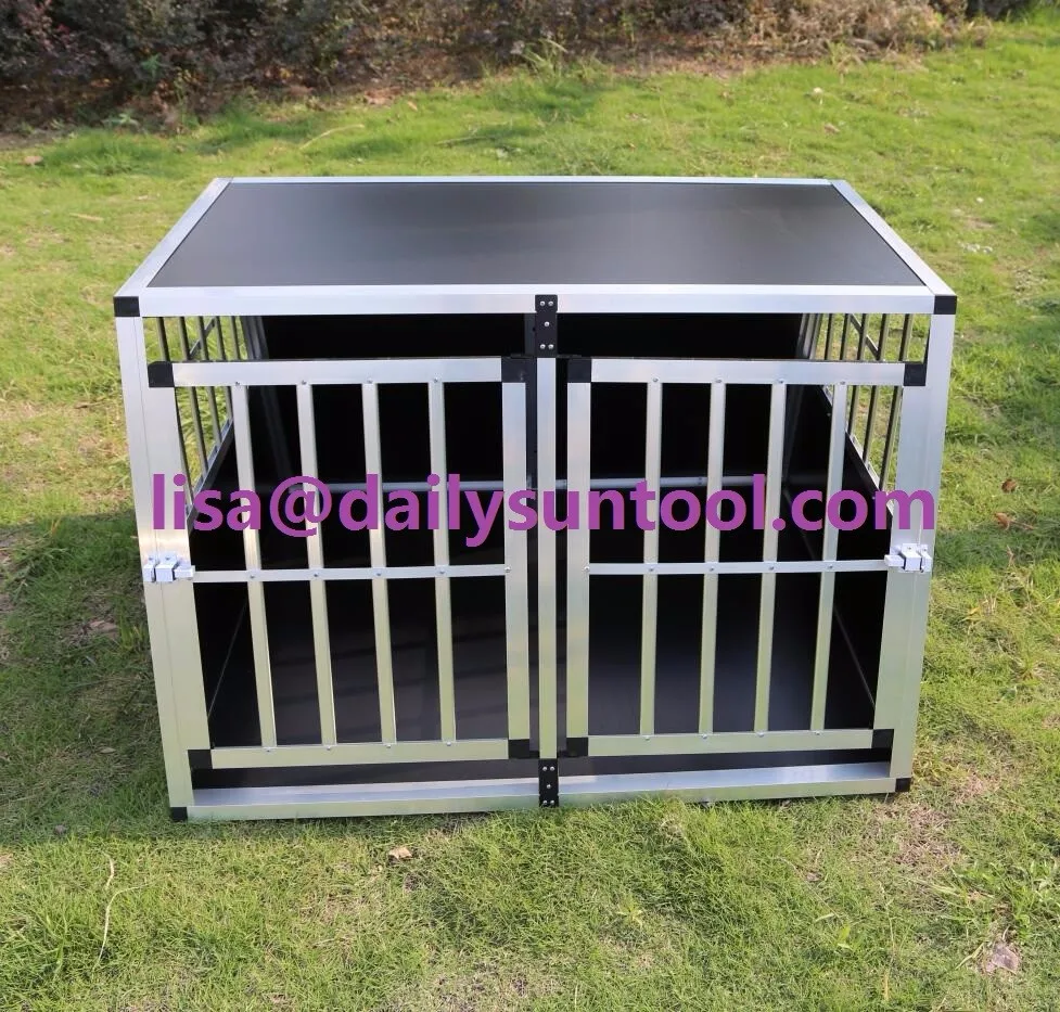 Trapezoid Tilted Pet Dog Aluminium Cage Crate Kennel Transport Carrier ...