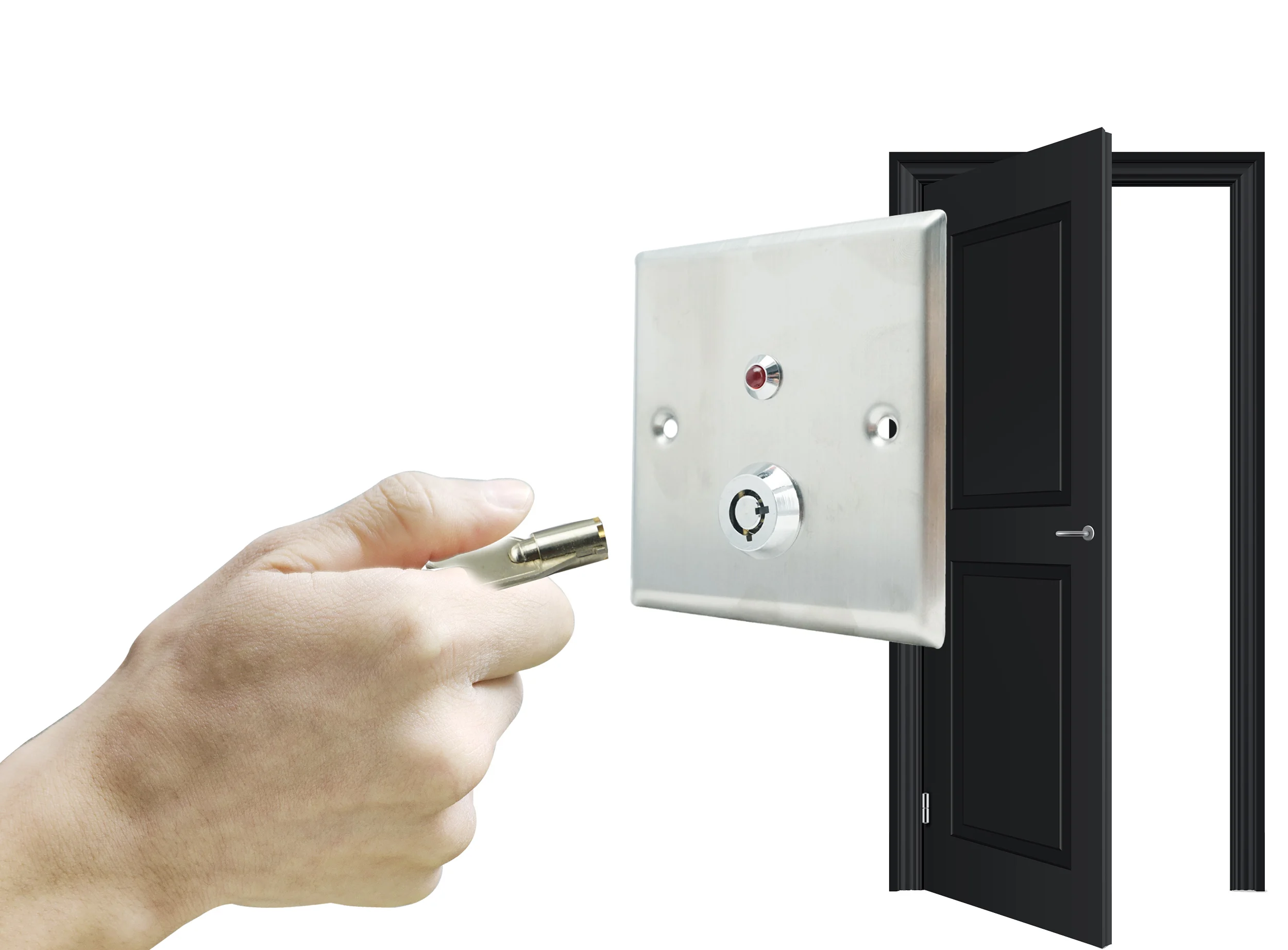 Access Control Emergency Door Release Key Switch Button With Red Led
