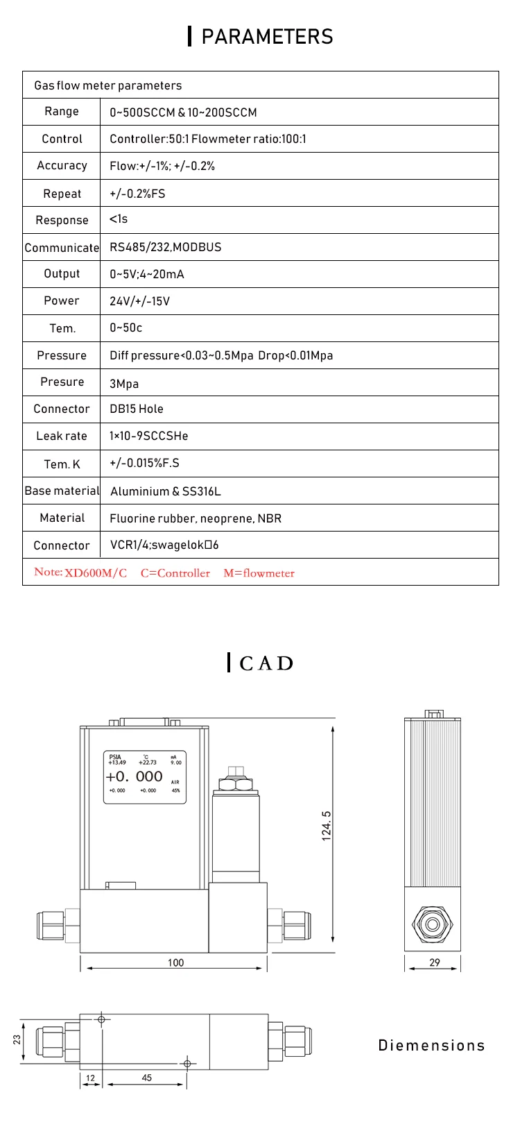 Shanghai Gns High Quality LPG Gas Mass Flow Meter Controller