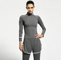Turtleneck Top And Sports Pants Yoga Suits Absorption Perspiration Quick Dry Running Exercise Sets Trainning Clothing
