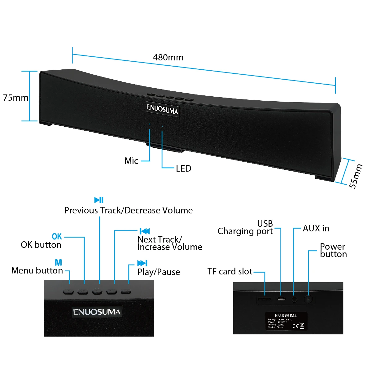 Private Design Cheap Oem High Sound Quality Mini Sound Bar Bluetooth