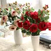 artificial flowers 3 it rose flower wholesale manufacturers wedding decoration Home Furnishing flowers cross-border