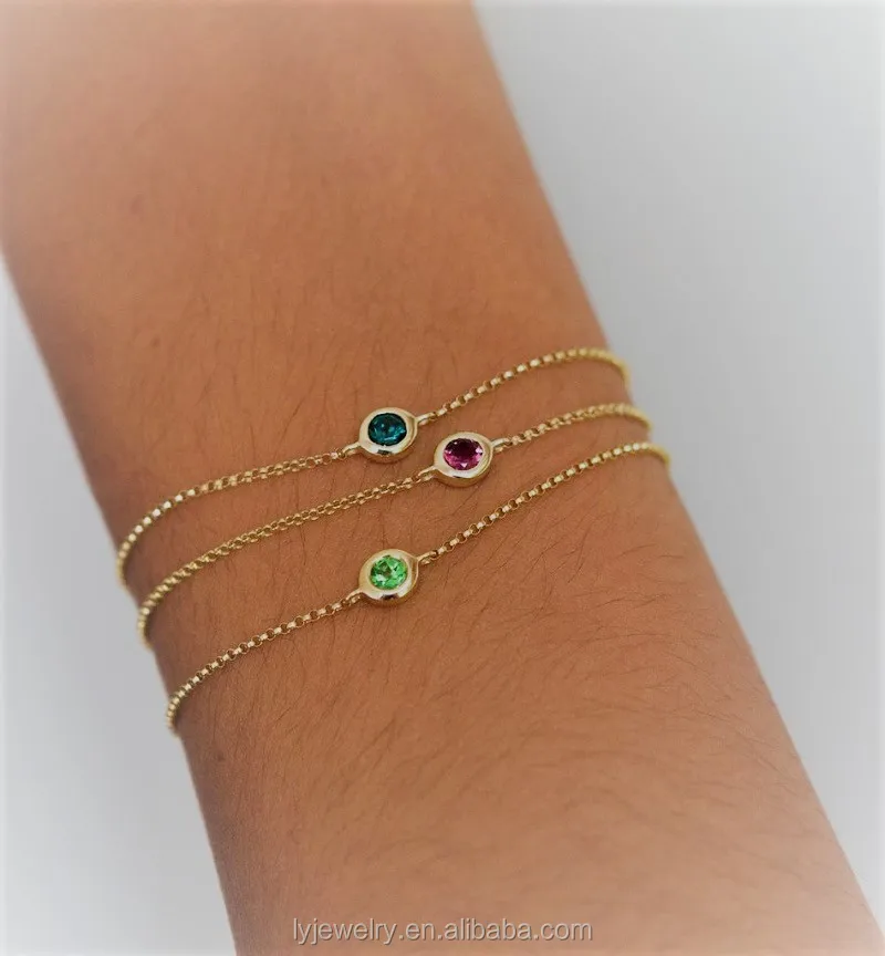 Hot sale purple and green cubic zircon cz stone bracelet lyb0030
