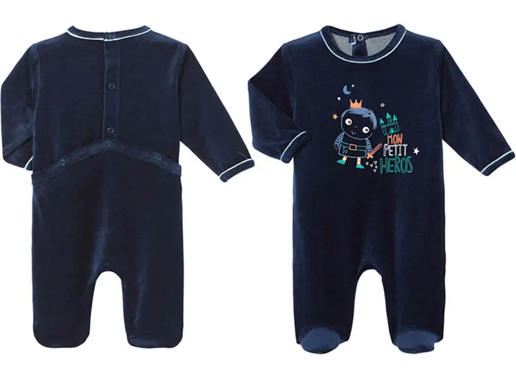 Baby Boy Velvet Pajamas Winter Footed Baby Sleepsuit Romper Buy Baby Sleepsuit Romper,Baby