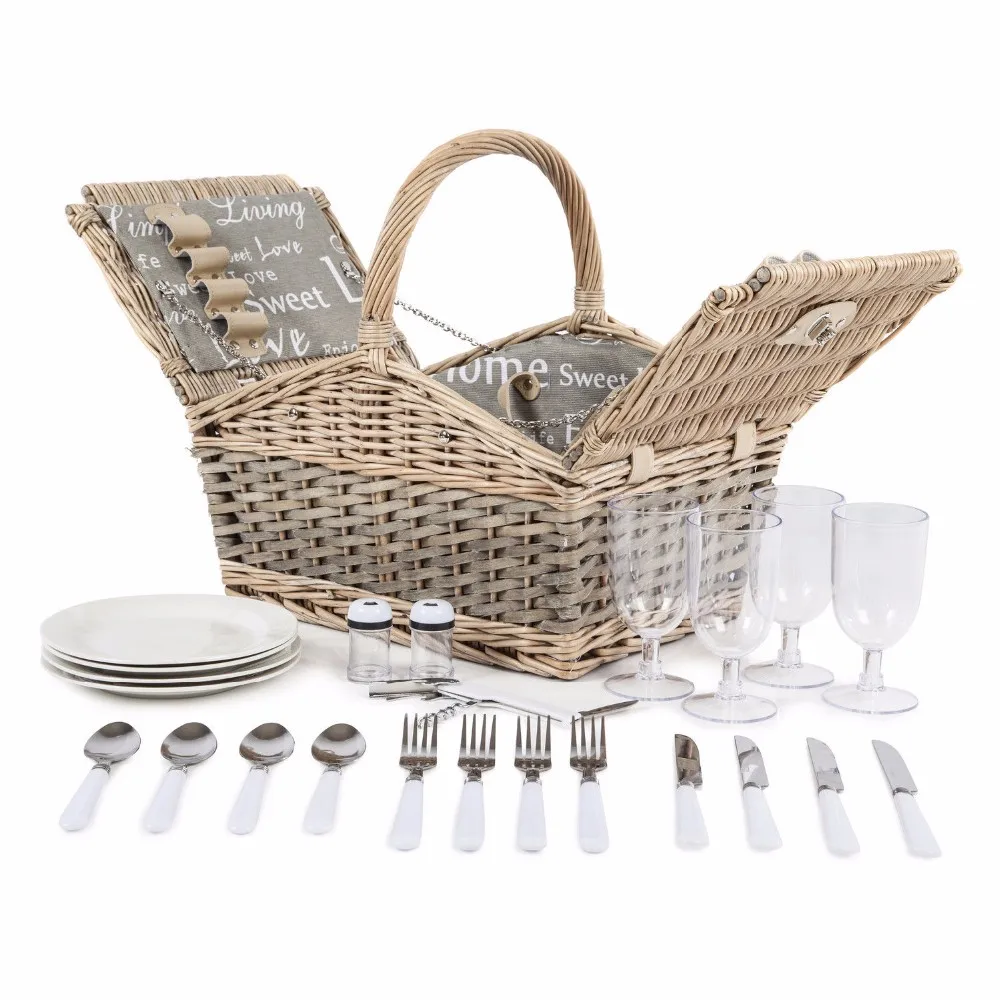 Wholesale New Designed Handmade Cheap Wicker Picnic Hamper For 2 Person