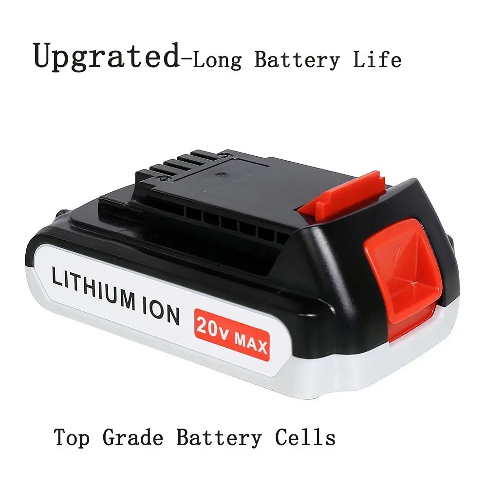 Get Quotations · FUZADEL 2000mAh Battery for Black & Decker Lithium 20v  Battery lbxr20 LBXR20 LBXR2020 LDX120C LDX220 LST400