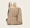 European rivet fashion brown leather backpack for girls