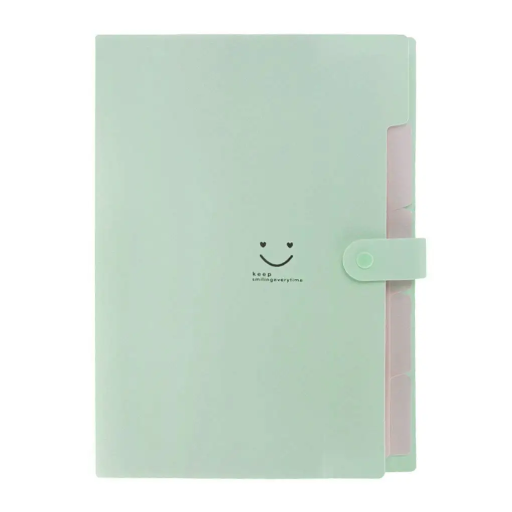 A4 Paper Accordion Document Organizer with Snap Closure for School and Office Tools Portable Environmental Flower Blue HOBOYER Expanding File Folder