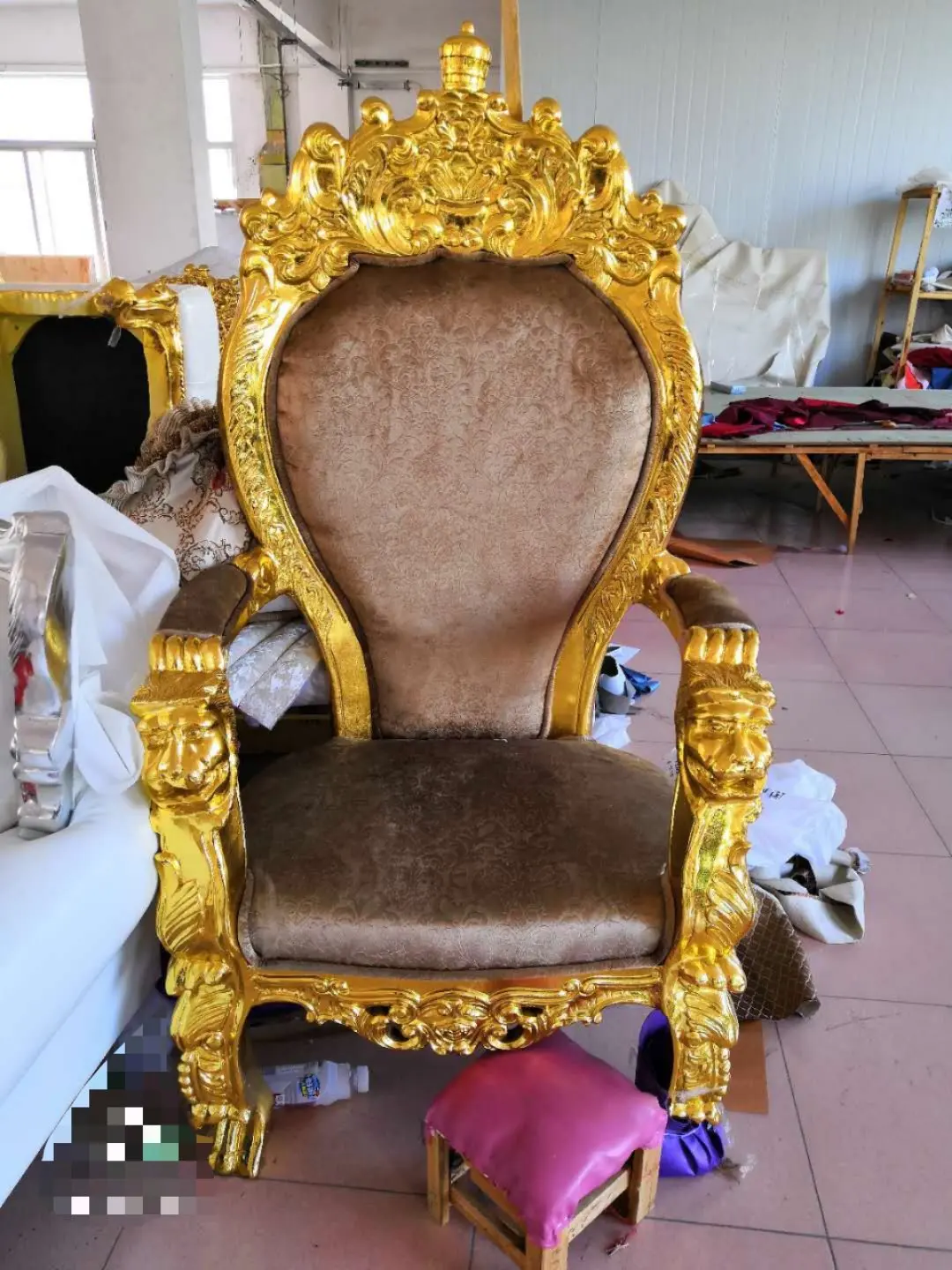 commercial furniture hotel chair italian classical gold or silver king throne wedding chair