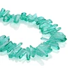 Teal Crystal Points Titanium Coated Quartz Rough Sticks Spikes Point Beads